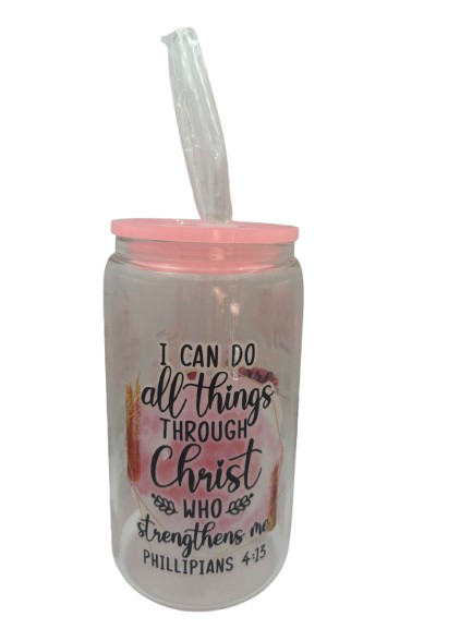 I Can Do All Things Through Christ Who Strengthens Me Glass Libbey