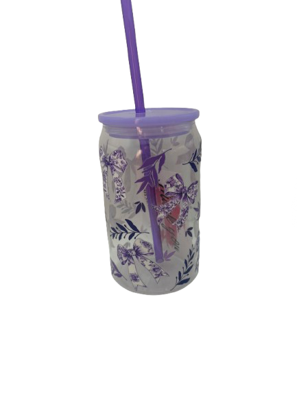 Purple Bow Acrylic Libbey