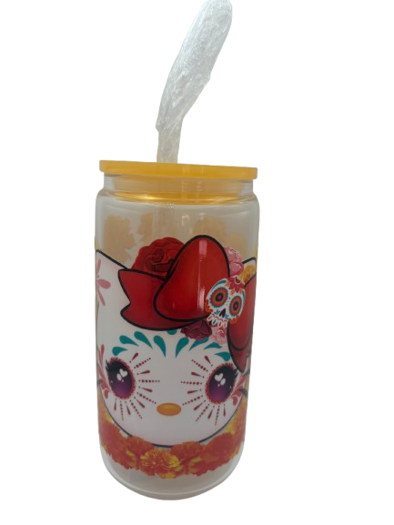 Day Of The Dead Hello Kitty Glass Libbey